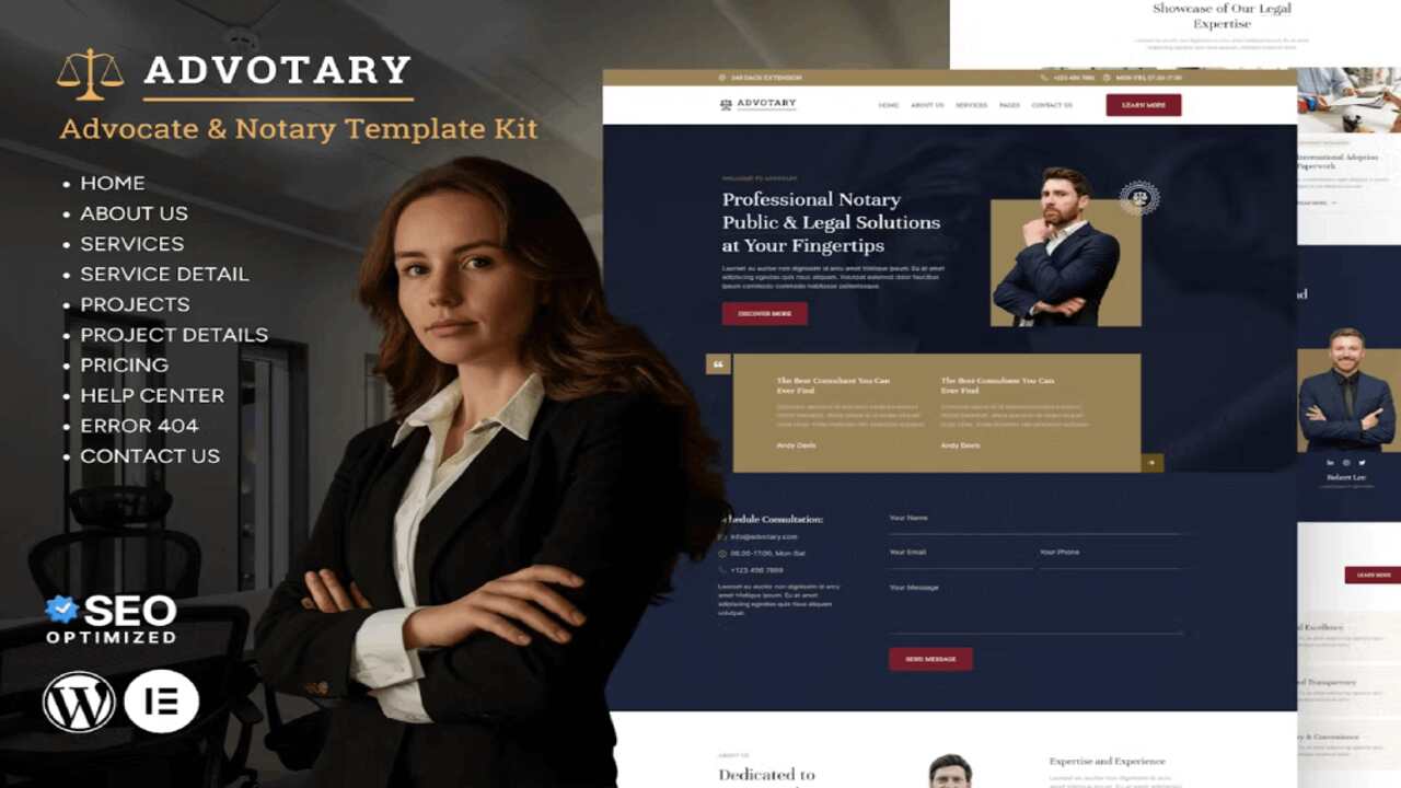 AdvotaryCover Advotary – Notary Public & Legal Services Elementor Template Kit - Image 1