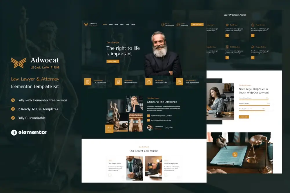 AdwocatCover Adwocat – Elementor Template Kit for Law Firms & Attorneys - Image 1