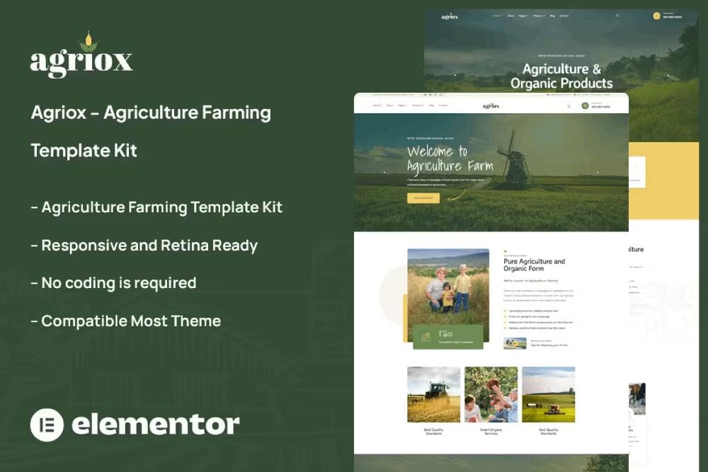 AgrioxCover Agriox - Template Kit for Agriculture & Farming - Image 1
