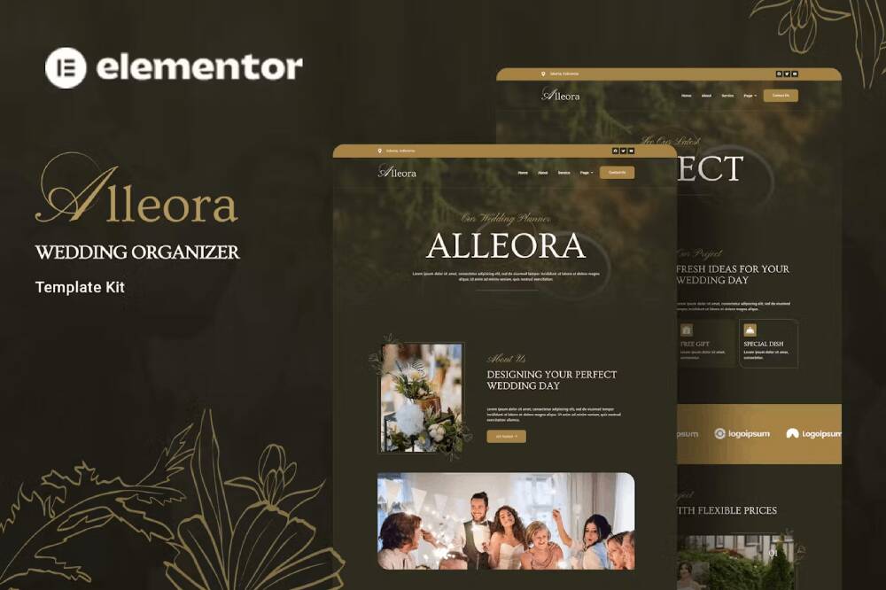 AlleoraCover Alleora - Elementor Template Kit for Wedding Organizers - Image 1
