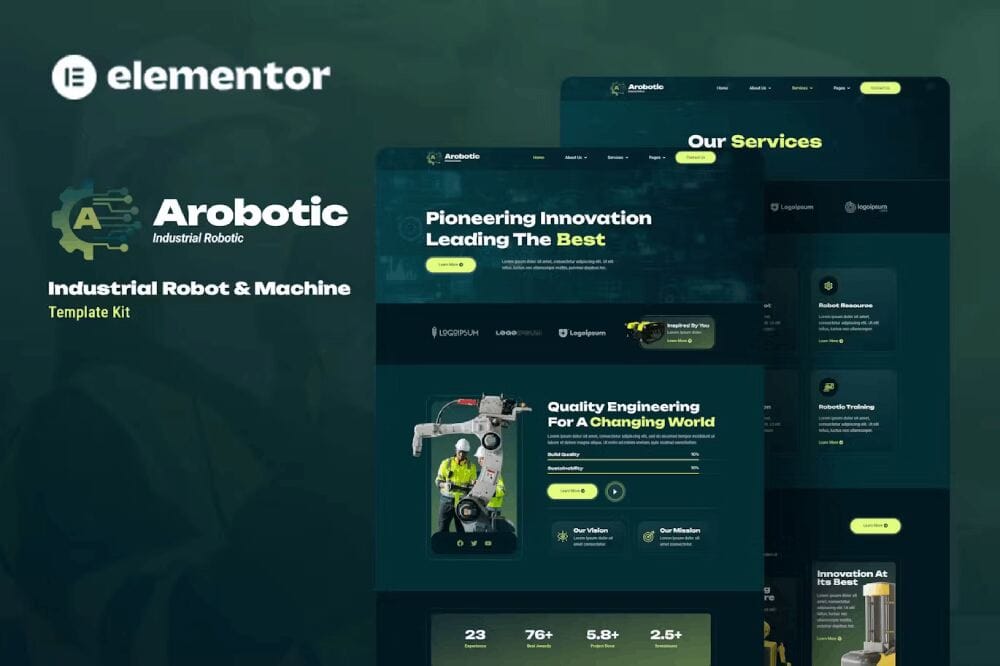AroboticCover Arobotic - Elementor Template Kit for Industrial Robot & Machine - Image 1