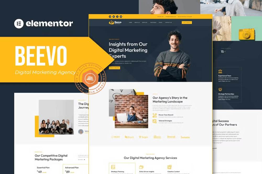 Beevo-Cover Beevo - Elementor Template Kit for Digital Marketing Agencies - Image 1