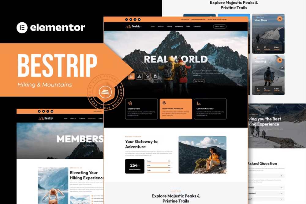 BestripCover Bestrip - Hiking & Mountain Elementor Template Kit - Image 1