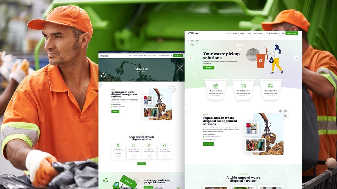 BinUp BinUp: Elementor Template Kit for Waste Pickup & Disposal Services - Image 1