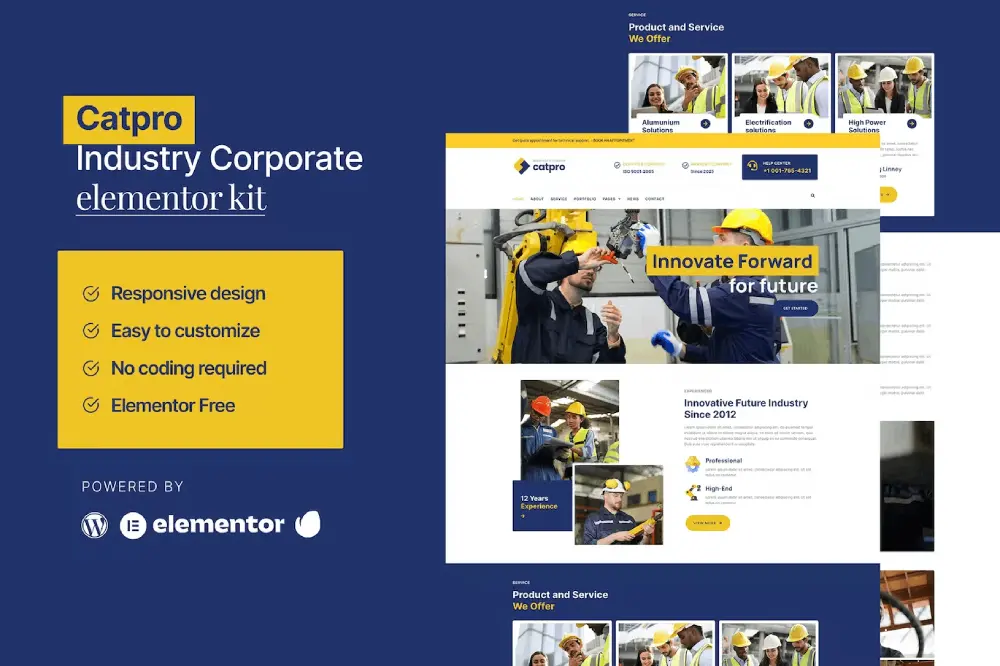 CatproCover Catpro – Elementor Template Kit for Industry & Corporate Websites - Image 1