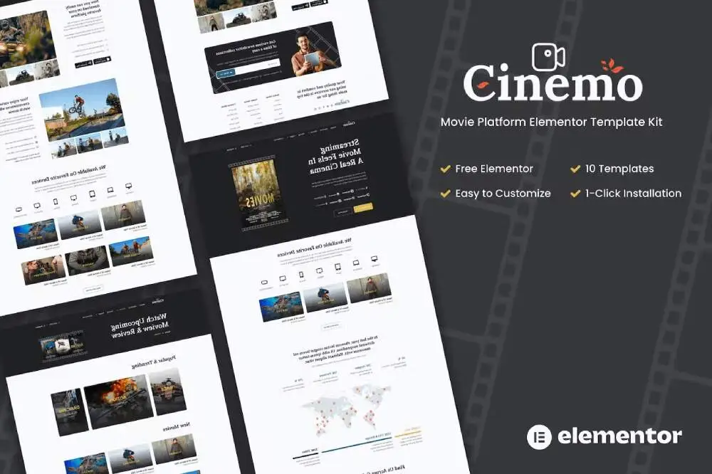 CinemaCover Cinemo - Elementor Template Kit for Movie Streaming Websites - Image 1