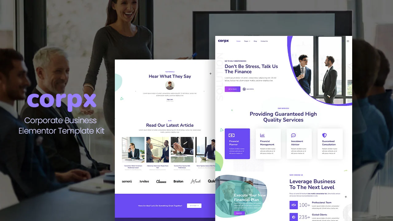 CorpX CorpX: Elementor Template Kit for Corporate Businesses - Image 1