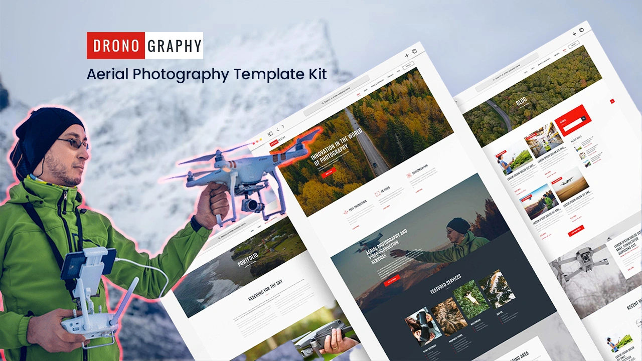 DronoGraphy DronoGraphy: Elementor Template Kit for Aerial Photography - Image 1