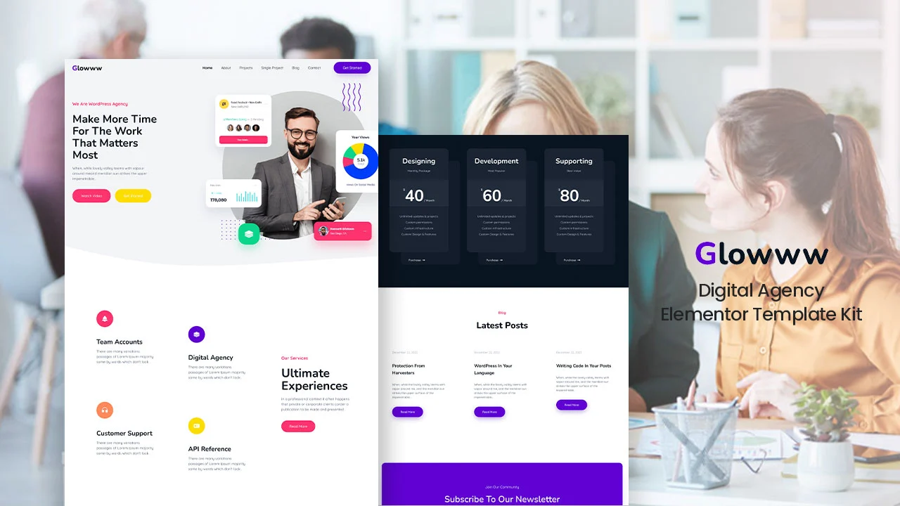 Glowww Glowww: Elementor Template Kit for Creative Business & Agencies - Image 1