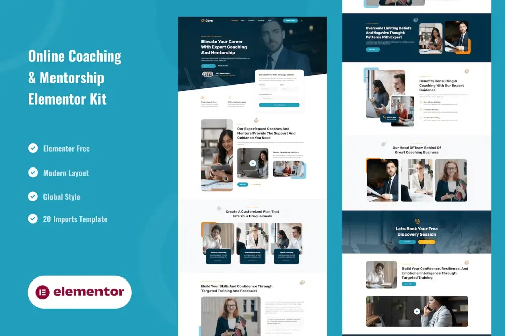 GoroCoverImage Goro – Elementor Template Kit for Online Coaching & Mentorship - Image 1