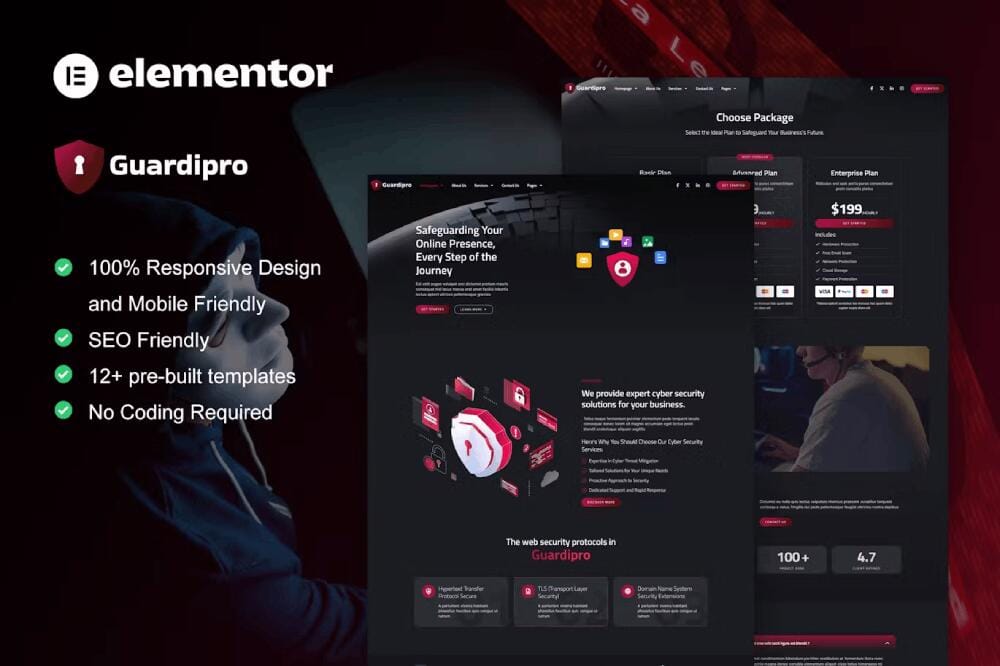 GuardianproCover GuardianPro - Elementor Template Kit for Cyber Security Services - Image 1