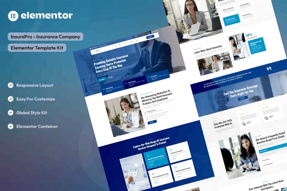 InsuproCover Insure - Elementor Template Kit for Insurance Companies - Image 1