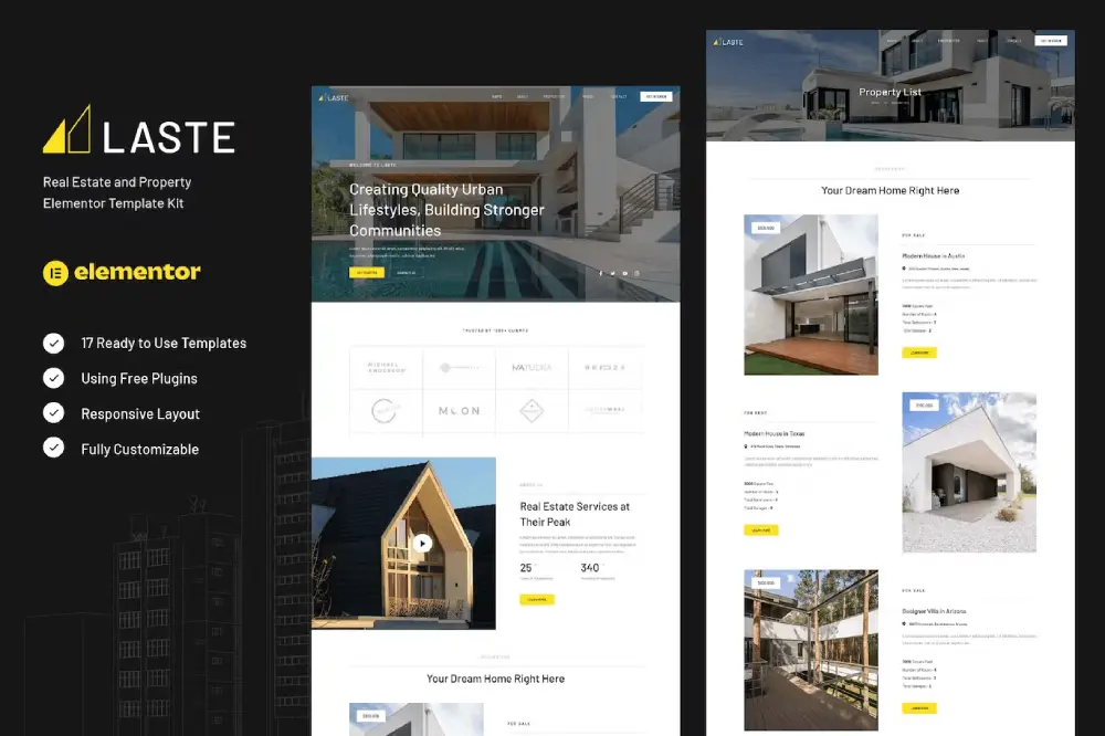 LasteCover Laste – Elementor Template Kit for Real Estate & Property - Image 1