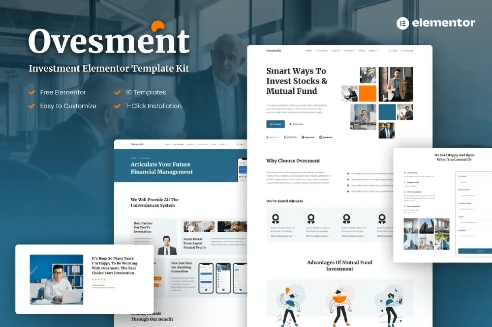 OvesmentCover-1 Ovesment – Elementor Template Kit for Investment & Finance - Image 1