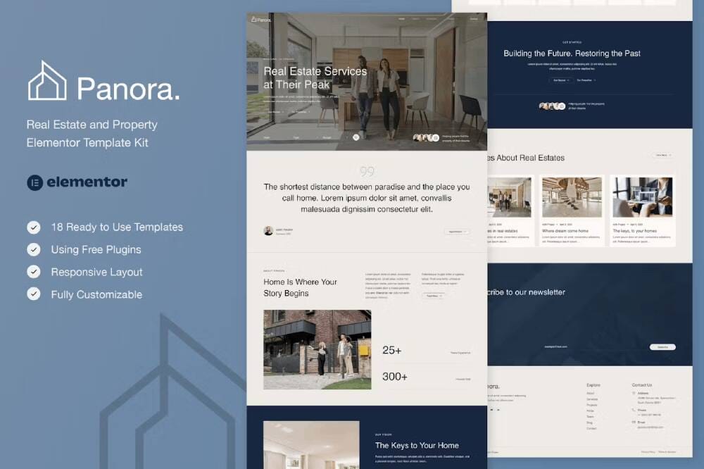 PanoraCover Panora - Real Estate & Property Template Kit for Elementor - Image 1