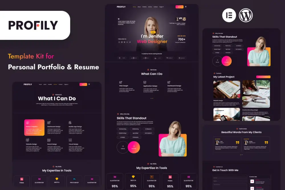 ProfilyCover Profily: Elementor Template Kit for Personal Portfolio & Resume - Image 1