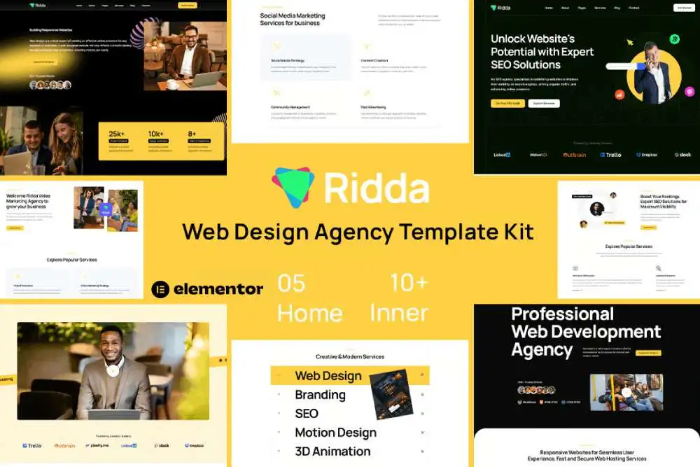 RiddaCover Ridda: Elementor Template Kit for Web Design Agencies - Image 1