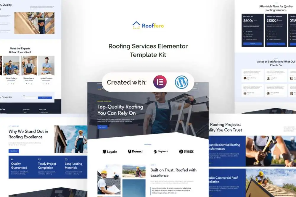 RoofferoCover Rooffero: Elementor Template Kit for Roofing Services & Contractors - Image 1