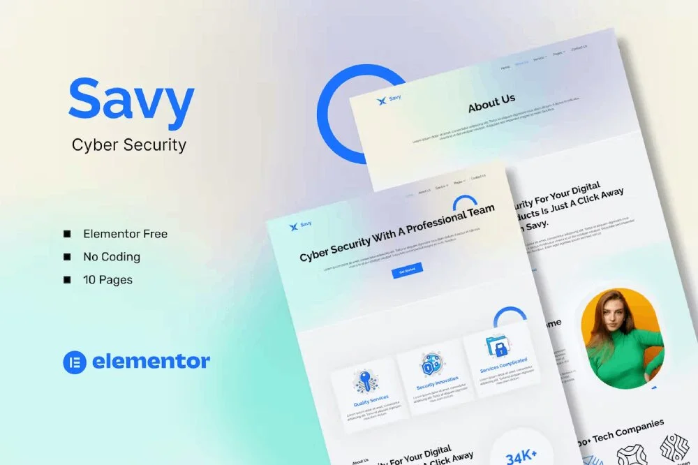 SavyCoverThemeforest Savy – Cyber Security Elementor Template Kit for Professionals - Image 1