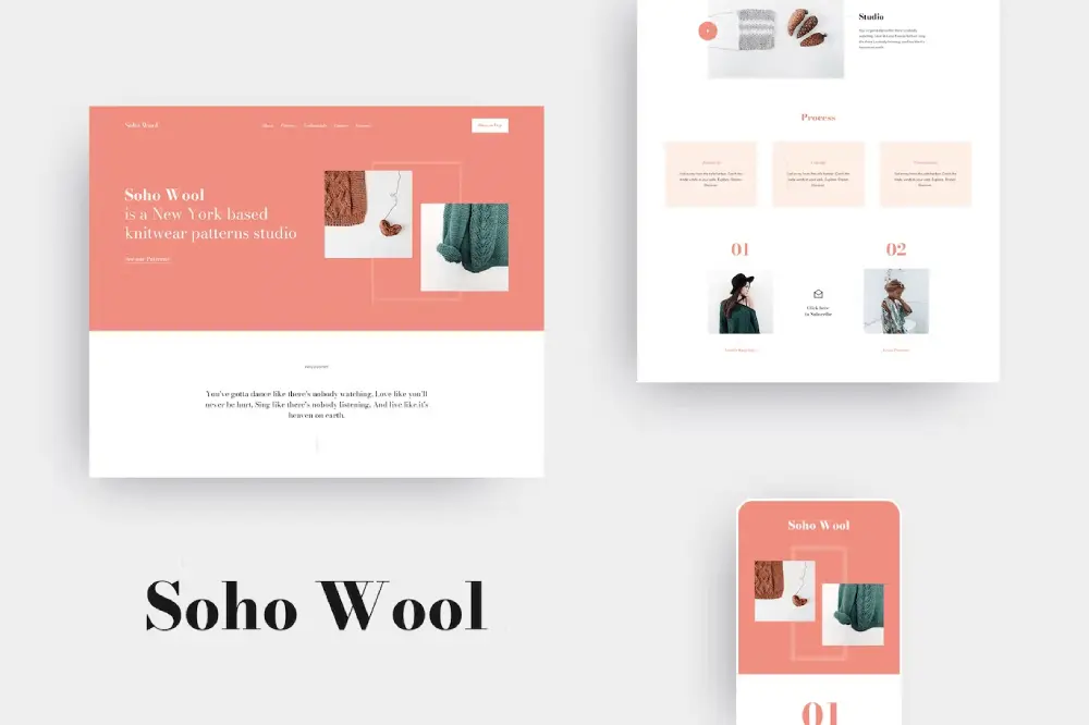 SohoWoolCoverImage SohoWool: Elementor Template Kit for Handmade Craft Patterns - Image 1
