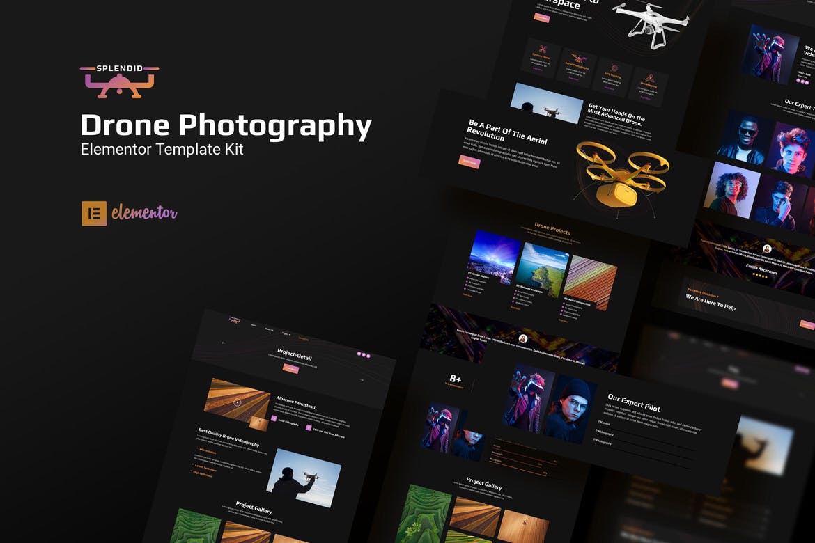 Splendid Splendid - Drone Photography Elementor Template Kits - Image 1