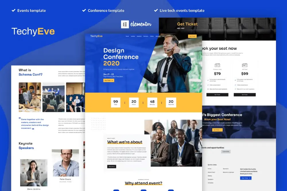 TecheyeCover TechyEve: Elementor Template Kit for Tech Events & Conferences - Image 1