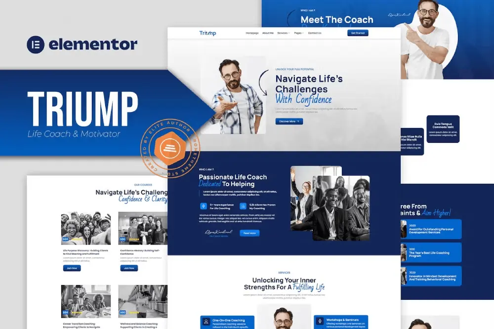 TriumpCover Triump – Elementor Template Kit for Life Coach & Motivator Websites - Image 1