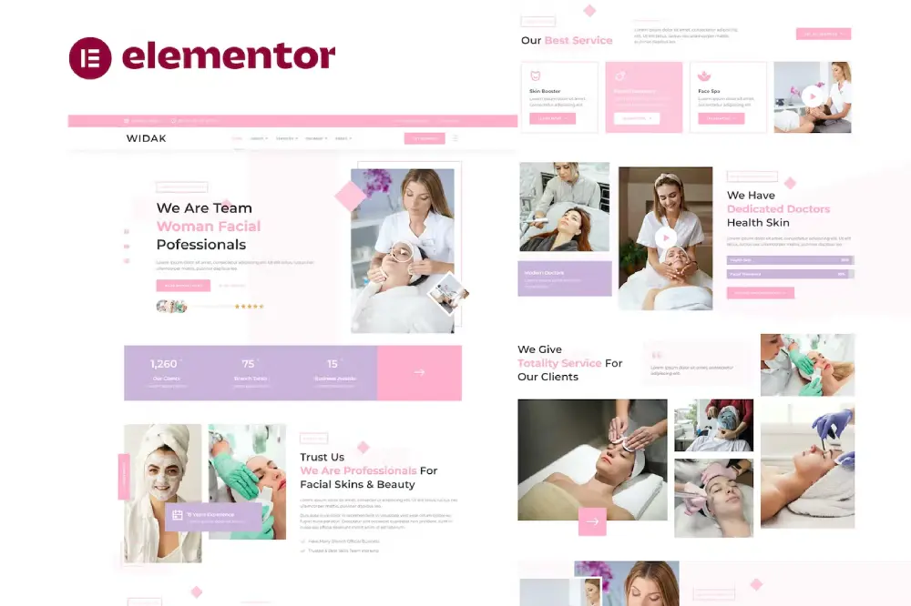 Widak-Kit Widak: Elementor Template Kit for Facial Care & Beauty Treatment - Image 1