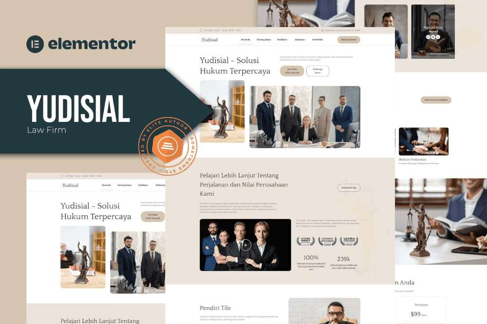 YudisialCover Yudisial - Elementor Template Kit for Law Firms - Image 1