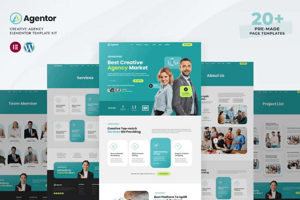 agentor-cover Agentor - Template Kit for Creative Agency with Elementor - Image 1
