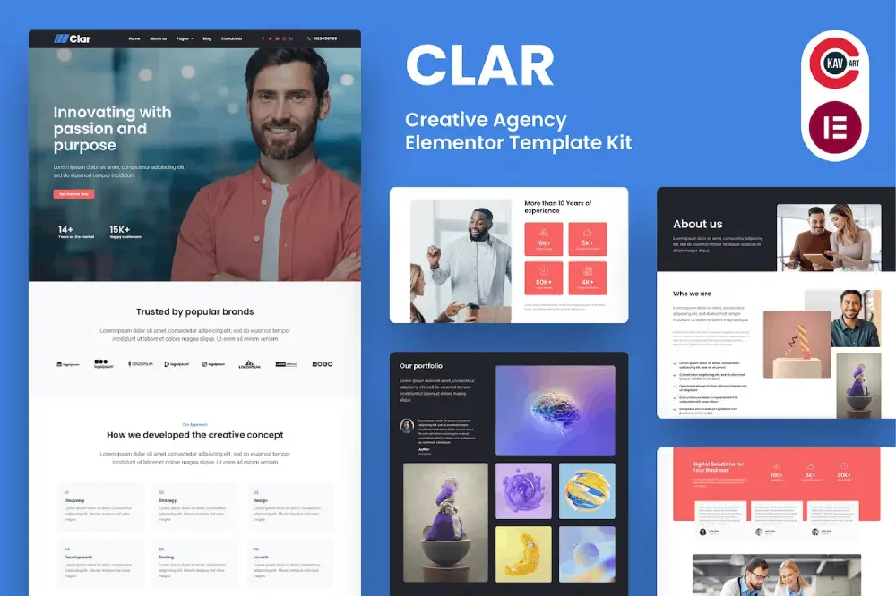 clarcover-image Clar: Elementor Template Kit for Digital Agency Websites - Image 1