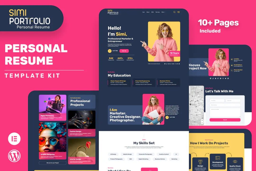 elementor-kit-15 Simi– Personal Portfolio & Resume Elementor Template Kit Landing Page - Image 1