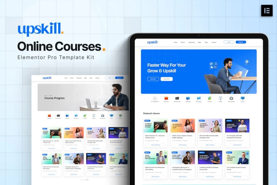 elementor-kit-16 Upskill - Online Course Elementor Pro Template Kit - Image 1