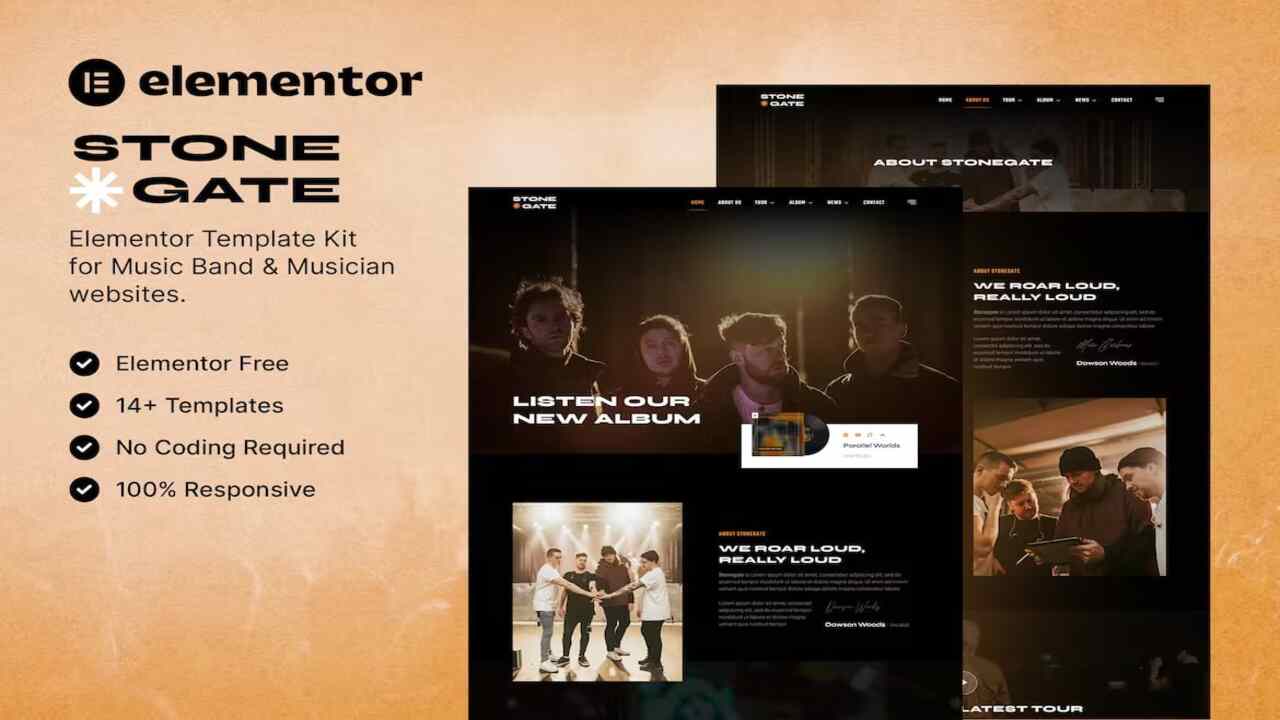 elementor-kit-9-2 Stonegate – Music Band & Musician Elementor Template Kit - Image 1