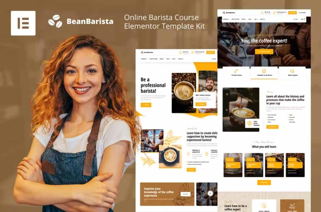elementor-kit-sep-19 Online Barista: Elementor Template Kit for Coffee Courses & E-Learning - Image 1
