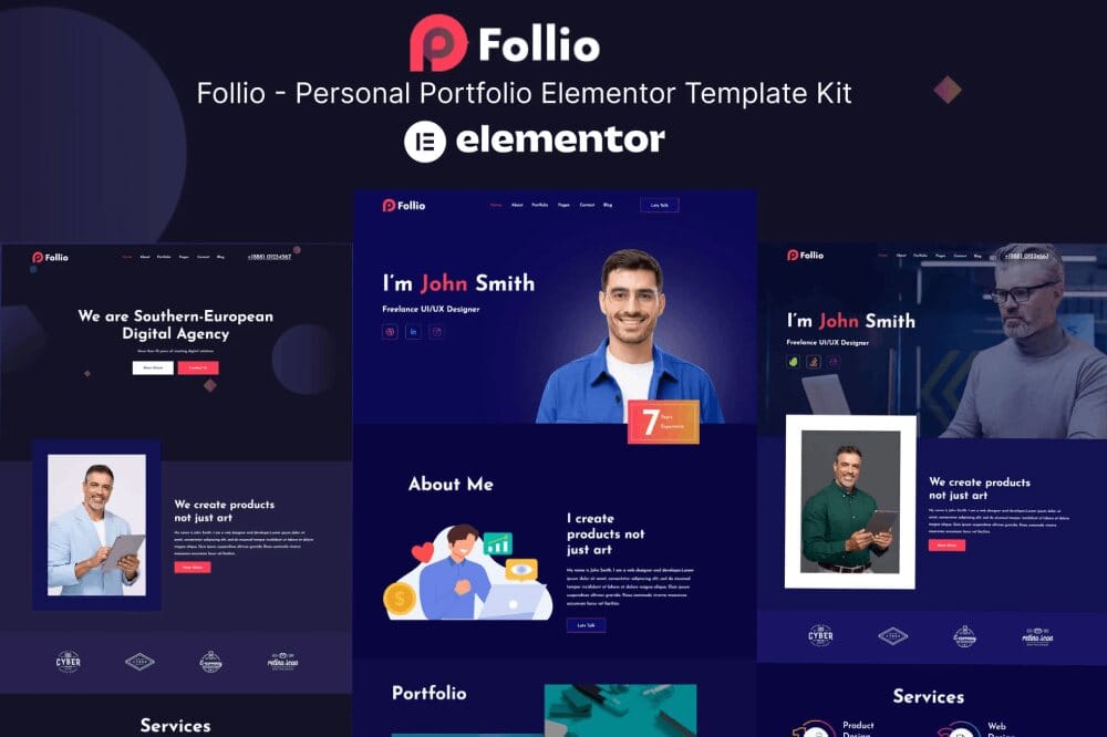 elementor-kit1-1-1 Follio: Elementor Template Kit for Personal Portfolios - Image 1