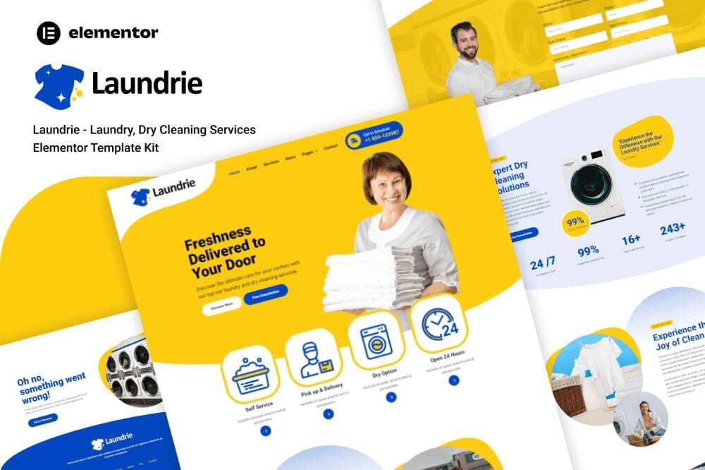 elementor-kit1-2 Laundrie: Elementor Template Kit for Laundry & Dry Cleaning Services - Image 1