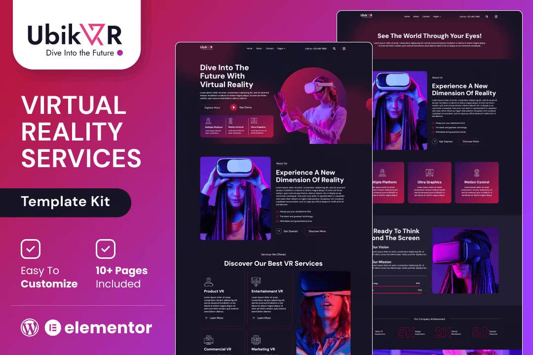 elementor-kit1-7 UbikVR: Elementor Template Kit for Virtual Reality Service Providers - Image 1