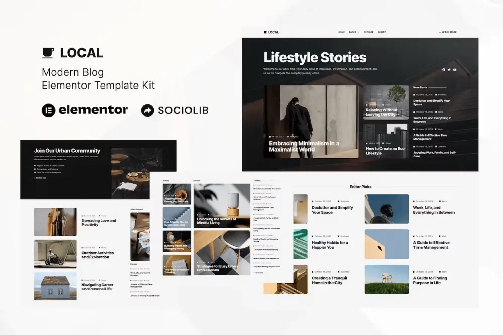 elementor-kits-1-2 Local: Elementor Template Kit for Modern Blog & Magazine Websites - Image 1