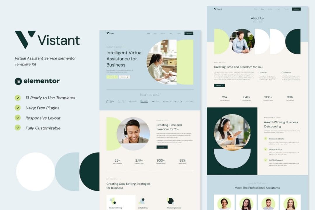 elementor-kits-15 Vistant - Virtual Assistant Service Elementor Template Kit - Image 1