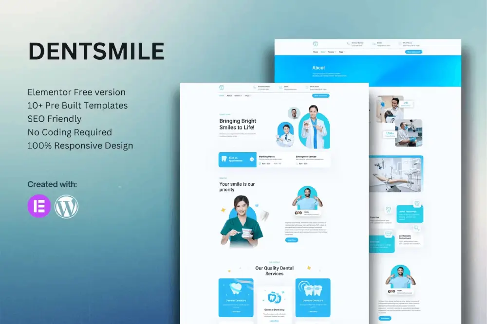 elementor-kits-2-1 Dentsmile: Elementor Template Kit for Dentist & Dental Clinic Websites - Image 1