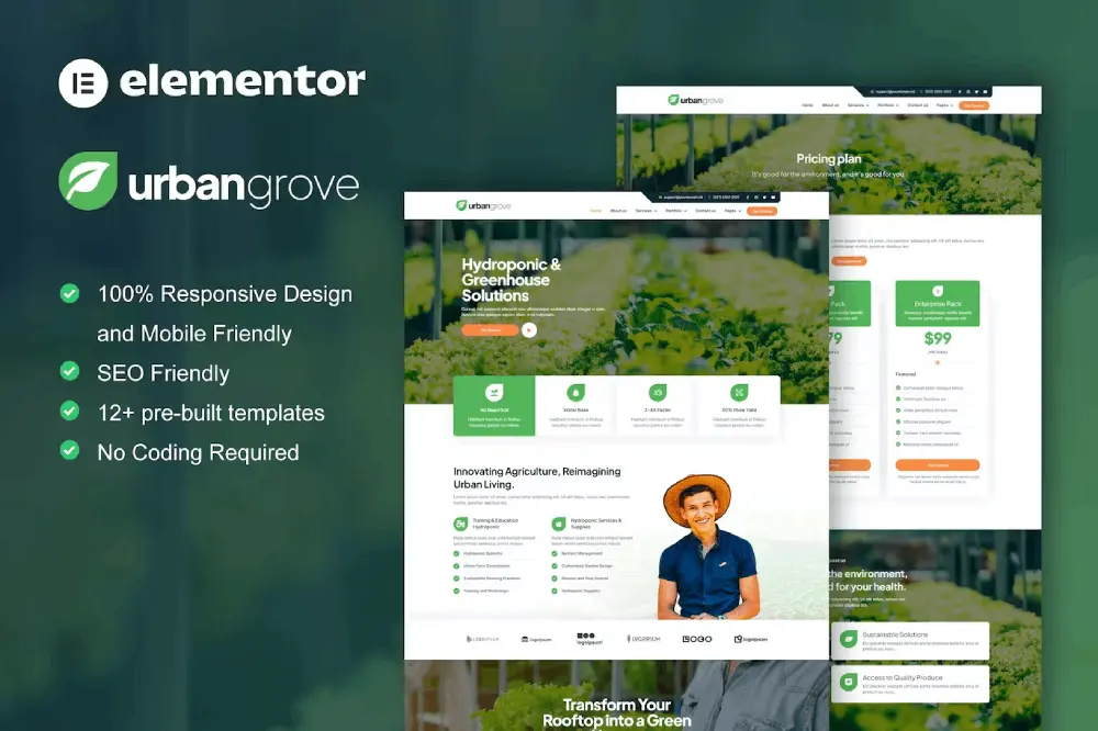 elementor-kits-5-3 UrbanGrove – Elementor Template Kit for Hydroponics & Agriculture - Image 1
