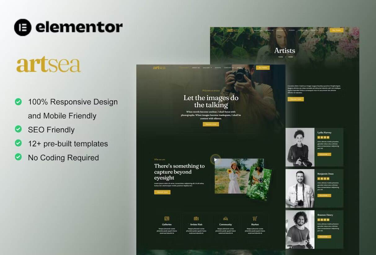 elementor-kits1-32 Artsea: Elementor Template Kit for Photography & Art Galleries - Image 1
