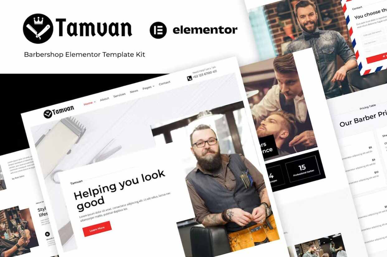 elementor-kits1-36 Tamvan: Elementor Template Kit for Barbershops & Grooming Services - Image 1