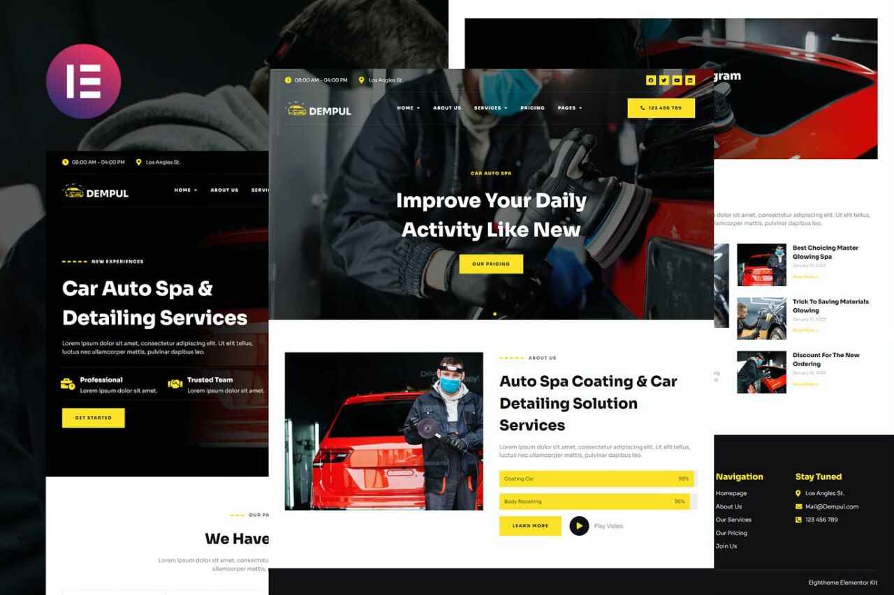 elementor-kits1-7 Dempul: Elementor Template Kit for Car Auto Spa & Detailing Services - Image 1