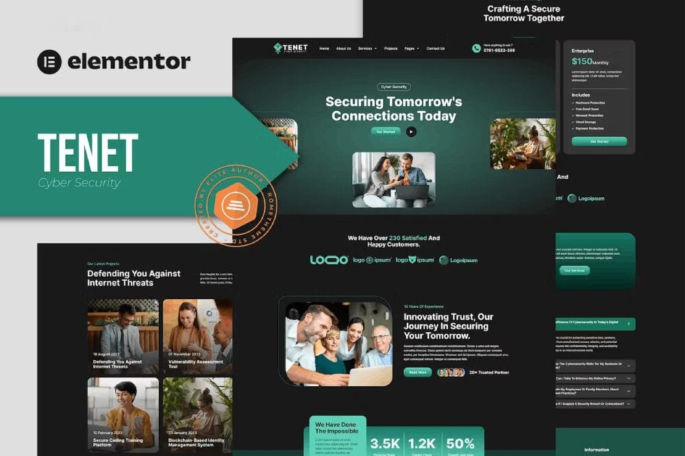 elementor-kitsss-7 Tenet: Elementor Pro Template Kit for Cyber Security Services - Image 1