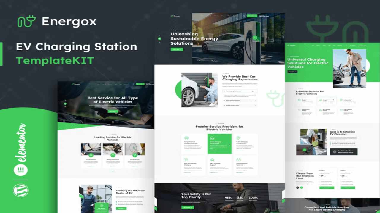 energoxCover Energox – EV Charging Station Elementor Template Kit - Image 1