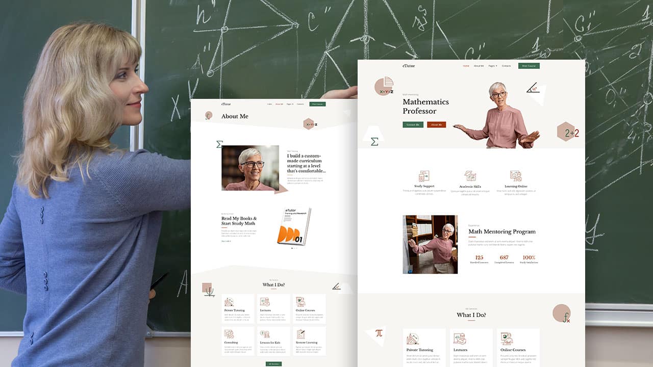 etutor eTutor: Elementor Template Kit for Private Teacher & Education Services - Image 1