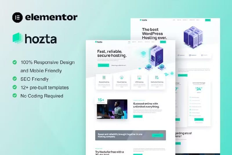 hozta Hozta - Web Hosting Service Elementor Template Kit - Image 1