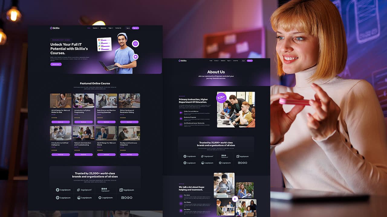 skillio Skillio: Elementor Template Kit for IT Online Course Education - Image 1
